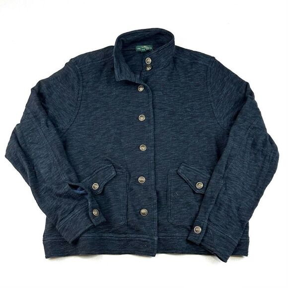 Polo LRL‎ Ralph Lauren Dark Blue Cotton Anchor Button Down Sweatshirt Women’s L - Picture 1 of 11